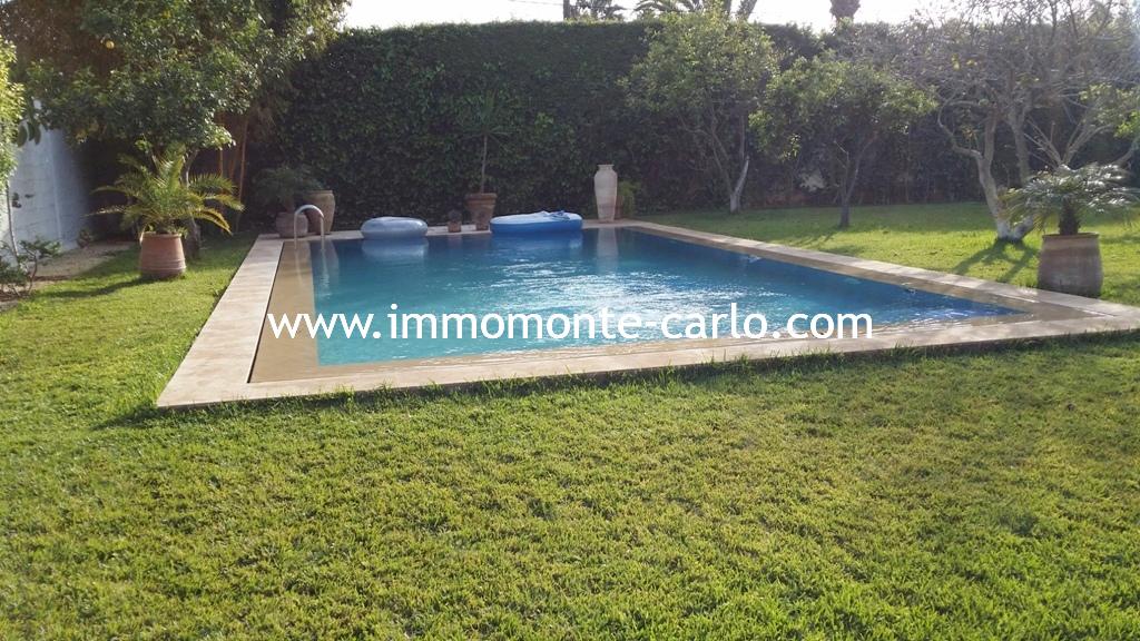 Location villa avec piscine et chauffage central à  Souissi Rabat